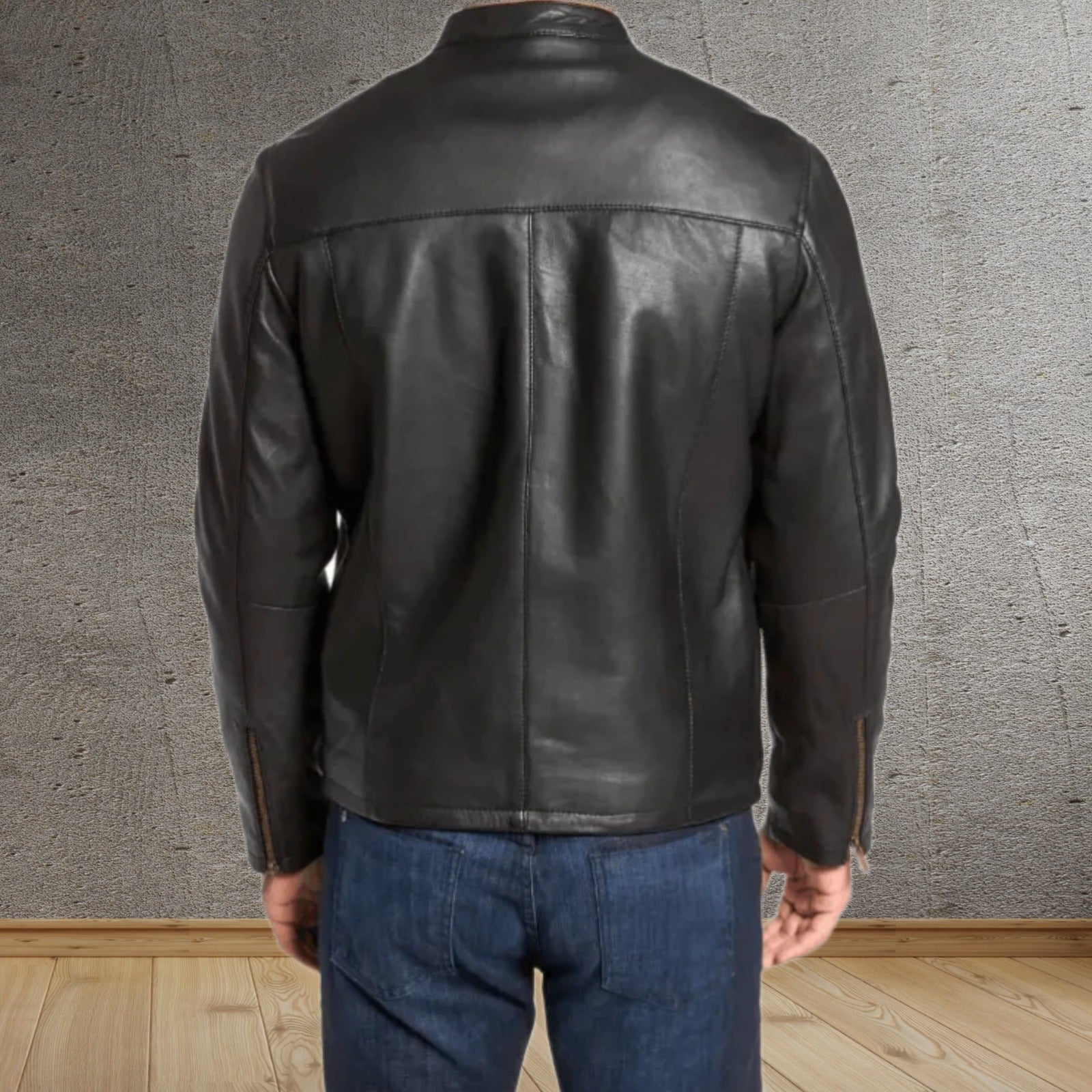 Mens Black Casual Leather Jacket